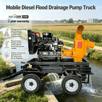 Groupe de pompes mobiles de drainage des inondations, pompes auto-amorçantes diesel pour le drainage des eaux de pluie sur les chantiers de construction