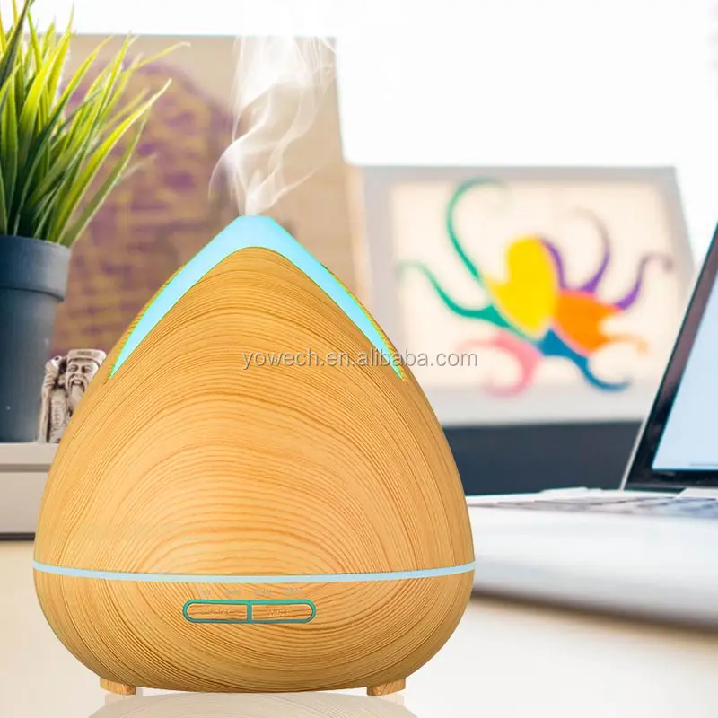 2019 Serat Kayu Diffuser 400 Ml Aroma Diffuser Humidifier untuk Minyak Esensial Aromaterapi Pembersih Udara untuk Yoga Spa Rumah Kantor