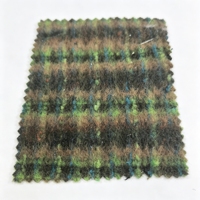 Tissu vintage en laine mélangée à carreaux, 20% laine, 80% polyester, 720 g/m², matière tweed tissée moelleuse pour manteau d'hiver pour femme
