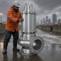 Pompe à eaux usées submersible en acier inoxydable avec broyeur anti-blocage pour eaux usées et déchets souples