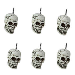 Skull Shaped Resin Shower <b>Curtain</b> <b>Hooks</b> Milky Color Single <b>Hook</b> Bathroom Bedroom Decor 20-30KG Load Capacity - Product Image 5