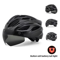 Casque de vélo unisexe demi-coque pour VTT, vente en gros d'usine, pas cher, avec lumières, respirant, fermeture magnétique, 18 aérations, visière simple