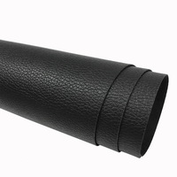 Litchi noir épais personnalisé 3D gaufré texture fendue Rexine matériau synthétique artificiel en similicuir pour canapé voiture sacs chaussure