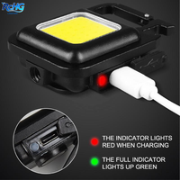 Mini lampe torche LED rechargeable USB portable à 3 modes d'éclairage, petite lampe de poche de travail, lampe de camping, lampe porte-clés