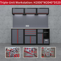 Station de travail de garage de base avec kit d'outils, station de réparation d'entrée de gamme avec panneau perforé