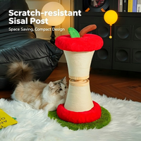 Griffoir pour chat en forme de pomme, petit arbre à chat vertical avec sisal, jouet pour chat peu encombrant