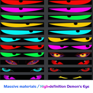 Ô tô xe tải màn hình mềm màn hình linh hoạt hiển thị đầy đủ màu sắc nhấp nháy đèn pha Devil Eye Sticker màn hình ứng dụng Bluetooth - Product Image 4