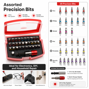 Ulica Kit Cacciavite a Cricchetto Esagonale da 32 Pezzi Fai-da-te, con Impugnatura in Acciaio Cromato, Personalizzabile, Supporto OEM, per Riparazioni, Punte a Taglio e Phillips - Product Image 3