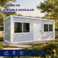 Maison conteneur modulaire respirante avec mur-rideau en verre, design moderne pour villa et espace de vie préfabriqué extérieur