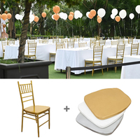 Meilleures Chaises de Mariage Style Chiavari en Fer Doré Éclatant pour Événements Modernes Extérieurs, Hôtels et Banquets Disponibles en Gros