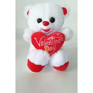 Oso muñeco de peluche relleno completo Oso de juguete lindo Oso de dibujos animados muñeco de peluche rojo amor corazón peluches Día de San Valentín para regalos de pareja