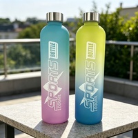 Bouteille d'eau de 1000 ml en PC, grande capacité, pour le sport en extérieur, style moderne, bouteille de camping avec méthode de consommation directe, motivante