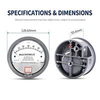 Factory Direct No Inertia Drift Micro Pressure Gauge With Aluminum Shell for Dust Collector Air Duct Monitoring0-1kpa