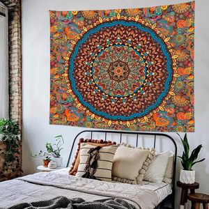 Personnalisé vert Mandala imprimé <span class=keywords><strong>tapisserie</strong></span> tricoté indien Hippie décoration murale psychédélique esthétique tapisseries pour chambre tenture murale - Product Image 4