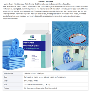 ขนาดผ้าคลุมเตียงสำหรับสปาและเตียงนวดแบบนอนวูฟเวนสำหรับโรงพยาบาลที่ทำจาก PE PP SMS <span class=keywords><strong>Pes</strong></span> โอโซนฆ่าเชื้อโรค - Product Image 3