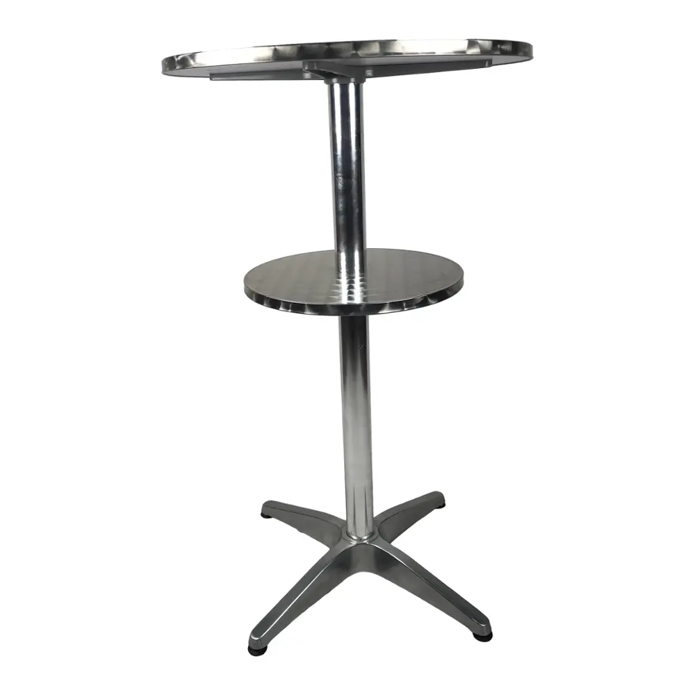 Tall Aluminium Modern Round Metal Outdoor Furniture High Stool Portable Bar Table