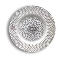 Assiettes de présentation en verre écologiques peintes à la main avec bord doré de 33 cm, personnalisables, pour mariages et hôtellerie – Vente en gros