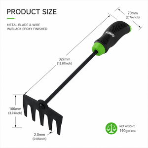 Heavy Duty Ergonomic 5-Tine Mini Hand Garden Tool Floral Rake Flower Bed Cultivator - Product Image 1