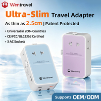 Adaptateur de voyage universel ultra-fin Wontravel 40W PD 3AC avec 6 ports pour les voyages