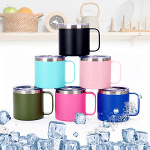 Gobelet isotherme en acier inoxydable à double paroi de 14 oz avec logo personnalisé, avec poignée pour <span class=keywords><strong>le</strong></span> <span class=keywords><strong>camping</strong></span> et les voyages, matériau en verre - Product Image 1