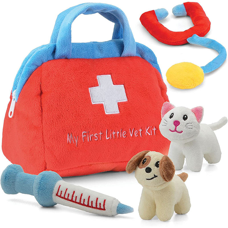 Ensemble de jouets en peluche Kit vétérinaire pour animaux de compagnie