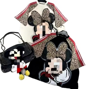 2026 LY New Women's Chic Vintage Fashion <strong>T</strong>-<strong>Shirt</strong> Casual Cartoon Embroidered with Bow Collar Crocheted Short Sleeve for Summer - Product Image 1