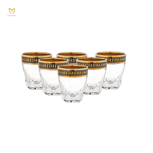 Bicchierino da Shot in Cristallo Fatto a Mano, Colore <span class=keywords><strong>Oro</strong></span>, 1oz, Logo Personalizzato con Decalcomania Dorata, per Vodka - Product Image 5