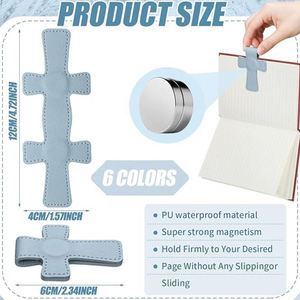 PU Leather Classic Cross Magnetic <b>Bookmark</b> Page Holder 'Thank You' Gifts Christian <b>Bookmark</b> Double-Sided Magnetic Page Clips - Product Image 2