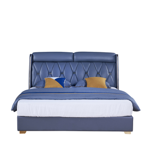 Nouveau <span class=keywords><strong>lit</strong></span> moderne en taille Queen, meubles de chambre à coucher de luxe italiens, <span class=keywords><strong>rangement</strong></span> rembourré - Product Image 2
