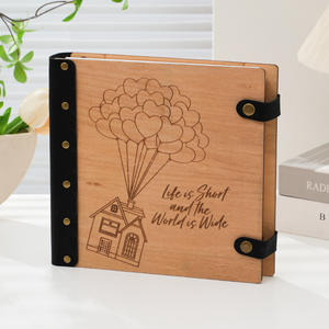 Álbum de fotos de madera autoadhesivo de tilo de 10 pulgadas conmemorativo creativo para Amazon, regalo de estilo popular para fotos de hojas sueltas - Product Image 6