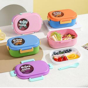 Lonchera <span class=keywords><strong>de</strong></span> Plástico PP <span class=keywords><strong>de</strong></span> Grado Alimenticio a Prueba <span class=keywords><strong>de</strong></span> Fugas <span class=keywords><strong>de</strong></span> 1300 ml con 3 Compartimentos, Cuchara y Tenedor - Product Image 2