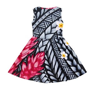 Stile etnico Hawaii tribale bambino ragazze Puletasi Samoan <span class=keywords><strong>stampa</strong></span> su richiesta polinesiano tribale abbigliamento per bambini <span class=keywords><strong>vestito</strong></span> per bambini - Product Image 1