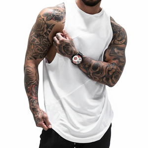 <b>Men's</b> Sleeveless <b>Muscle</b> <b>Fit</b> Gym Workout Athletic Tank Top <b>Vest</b> Breathable Knitted Stringer for Bodybuilding Training Crop Style - Product Image 1