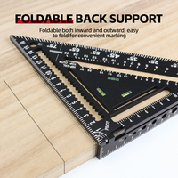 Règle triangulaire pliable avec niveaux à bulle en alliage d'aluminium, outil de mesure et de marquage réglable pour des coupes et des angles précis