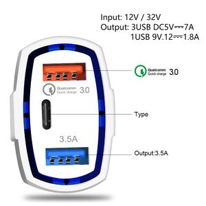 Accessoires pour téléphones mobiles CE ROHS <span class=keywords><strong>Chargeur</strong></span> de voiture double USB QC3.0 Charge rapide <span class=keywords><strong>Chargeur</strong></span> de véhicule Type-C <span class=keywords><strong>Chargeur</strong></span> de voiture double port 3.5A Nouveau - Product Image 4