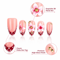 YD10 Kaixin Faux Ongles Courts à Coller en Gros pour Fête, 30 Pièces, Faits Main, Luxe, Rouge, Forme Amande, Vernis Brillant, Ongles Artificiels en ABS