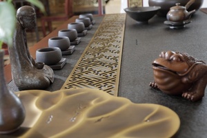 Trung Quốc bàn trà và ghế đặt đồng thau và gỗ hồng mộc cho phòng khách đồ nội thất nhà - Product Image 2