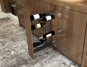 Supports de rangement pour bouteilles de vin encastrables sous-meuble, gris foncé, en acier, 150 mm, pour cuisine compacte, vente en gros - Product Image 1