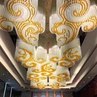 Lustre en cristal Xiangyun pour hôtels salles de banquets plafonnier rectangulaire sur mesure pour maisons d'hôtes bijoux modernes