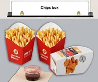 Boîte à hamburger jetable de qualité alimentaire, en carton ondulé personnalisé, en carton blanc, en papier kraft, boîte à poulet frit
