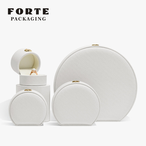 Forte Packaging - Caja de Joyería Semicircular de Nuevo Diseño, Caja de Joyería de Cuero de Lujo, Cajas de Anillos Personalizadas, Caja de Embalaje para Joyería - Product Image 5