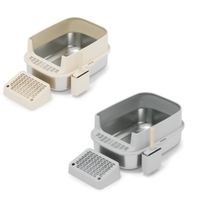 Vente directe bac à sable écologique pour chats en acier inoxydable toilette et accessoires grand bac à litière carré facile à nettoyer