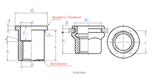 Nuovo Design Dadi a Rivetto M4 Ricaricabili Automatici, Finitura Lucida Passivata Placcata, Dadi Esagonali in Acciaio Zincato M3 - Product Image 2