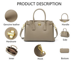 3410 K Custom Luxury Classic Portable Ladies Tote <strong>Bags</strong> Genuine Leather Durable Crossbody Handbags Polyester Lining for Women - Product Image 2