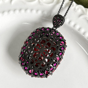 Elegant Eco-friendly <b>Copper</b> Bezel Setting Cubic Zirconia Jewelry Geometric Pendant Necklace for Wedding & Anniversary Gift - Product Image 6