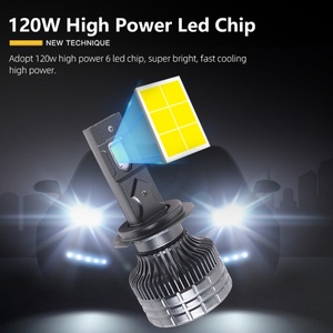 Phare LED SANVI haute puissance 120W à double caloduc, ampoules de phare LED 5500K, lentille de phare de voiture, accessoires automobiles - Product Image 5