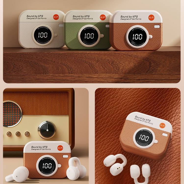 ORANGLES New 2025 TWS Open-Ear Clip Earbuds | Wireless Bluetooth, Digital Display, Gaming Mode, Ergonomic Clip Headset - detailed closeup view - illustrating benefits - Image 3 of 4 | created for all | Shop New 2025 TWS Open-Ear Clip Earbuds | Wireless Bluetooth, Digital Display, Gaming Mode, Ergonomic Clip Headset North Carolina | Free Shipping ORANGLES