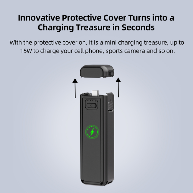 High Quality Lightweight Battery Handle for Osmo Pocket 3 External Battery Base Pocket 3 Power Bank Charging Grip (ABS