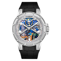 HANBORO Montre mécanique automatique de luxe pour homme Collection Dubai Cadran personnalisé caractéristique Silicone fabriqué givré