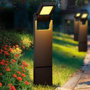 Modern Aluminum Solar Pathway <b>Light</b> with <b>Light</b> <b>Sensor</b> & Remote Control High Brightness <b>LED</b> for Garden & Yard - Product Image 1